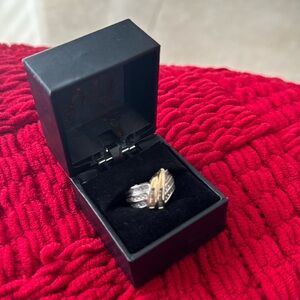Gold and silver ring ( diamonds )